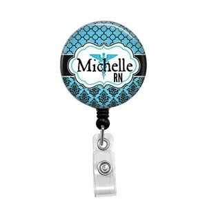 Name Badge Holder, Retractable ID Badge Holder, Name Tag, Personalized, Badge Reel, ID holder, Nurse,