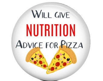 Nutrition badge reel - Nutritionist Badge Holder - Will Give Nutrition Advice for Pizza -Badge Reel - Pizza