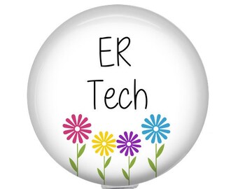 ER Tech Badge Reel - Tech Badge Holder - id Holder - ER Tech Gift - 1.5 inch Retractable badge reel