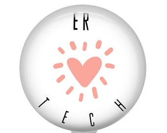 ER Tech Badge Reel - Tech Badge Holder - id Holder - ER Tech Gift - 1.5 inch Retractable badge reel