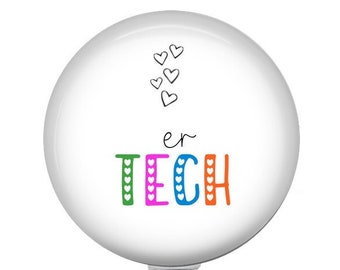 ER Tech Badge Reel - Tech Badge Holder - id Holder - ER Tech Gift - 1.5 inch Retractable badge reel