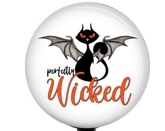 Perfectly Wicked Bat Halloween Badge Reel - Halloween Badge Reel - RN, pt, ot, cna, crna, Badge Reel - RN Gift - Halloween Work Badge