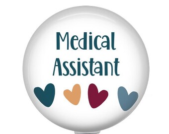 Medical Assistant Badge Reel - Medical Assistant Badge Holder - Medical Assistant gift - MA Badge Reel  -  1.5" Retractable Badge Reel