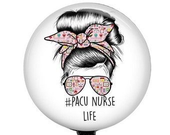 PACU Nurse Badge Reel - Recovery Room Nurse Badge reel -  pacu badge reel - RN Badge - OR nurse badge reel - retractable reel