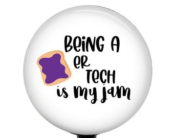 ER Tech Badge Reel - Tech Badge Holder - id Holder - ER Tech Gift - 1.5 inch Retractable badge reel
