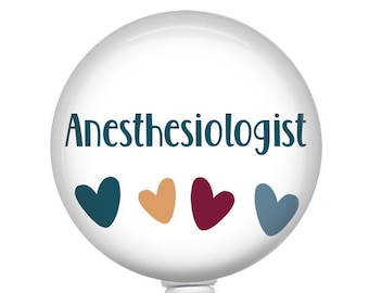 Anesthesiologist Badge Reel - Anesthesia Badge reel - Anesthesiologist Gift - Anesthesia Gift - 1.5 inch Retractable Badge Reel