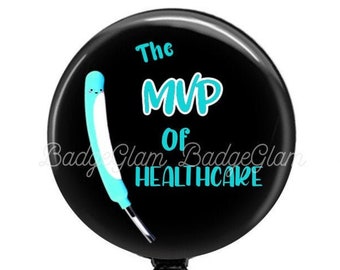 Purewick - Purewick Badge Reel -The MVP of Healthcare Badge Reel - blue canoe - cooter canoe - Snarky Badge - funny humor badge - nurse gift