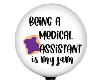Medical Assistant Badge Reel - Medical Assistant Badge Holder - Medical Assistant gift - MA Badge Reel  -  1.5" Retractable Badge Reel