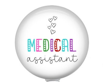Medical Assistant Badge Reel - Medical Assistant Badge Holder - Medical Assistant gift - MA Badge Reel  -  1.5" Retractable Badge Reel