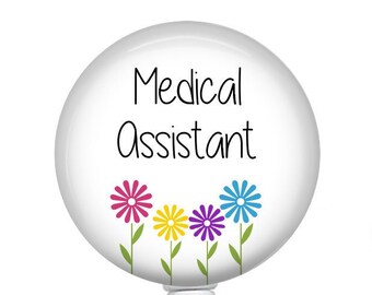 Medical Assistant Badge Reel - Medical Assistant Badge Holder - Medical Assistant gift - MA Badge Reel  -  1.5" Retractable Badge Reel