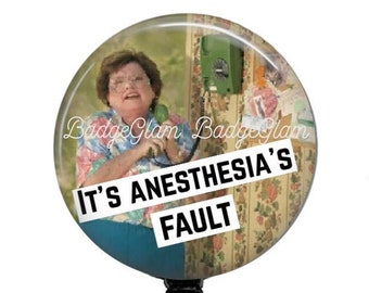 Anesthesia Badge Reel - Anesthisia Badge Holder - CRNA Badge Holder - Nurse Anesthetist Badge Reel -CRNA Gift- Funny badge reel