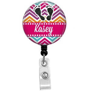 Name Badge Holder, Retractable ID Badge Holder, Name Tag, Personalized, Badge Reel, ID holder, Nurse,