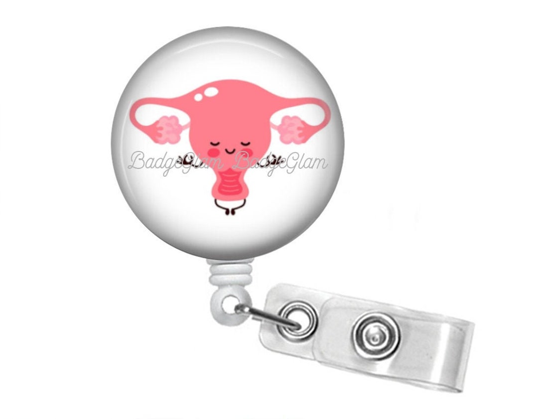 OB GYN Badge Reel Uterus Badge Reel Nurse Badge Reel Midwife Badge Reel ...