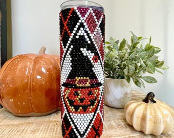 Halloween Rhinestone Tumbler - 20oz Bling Tumbler - Jack o Lantern Bling Tumbler - Halloween Tumbler