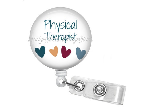 Physical Therapy Badge Reel PT Badge Reel Physical Therapist Badge Reel PT  Badge Holder Messy Bun Gift 