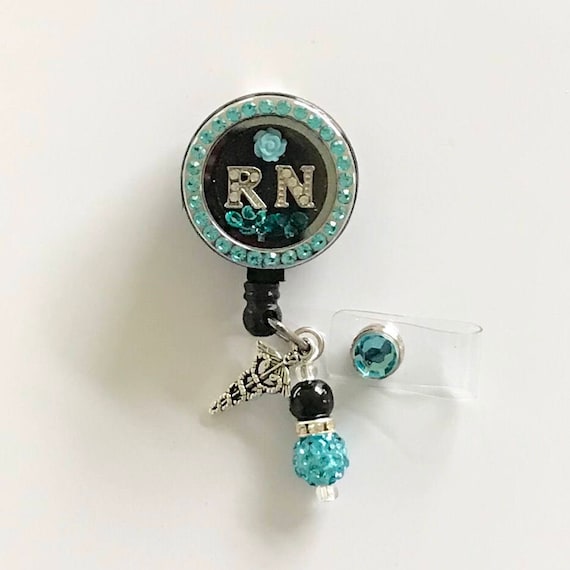 Hospital Badge Charms Nurse RN Inspired ID Badge Reel Holder