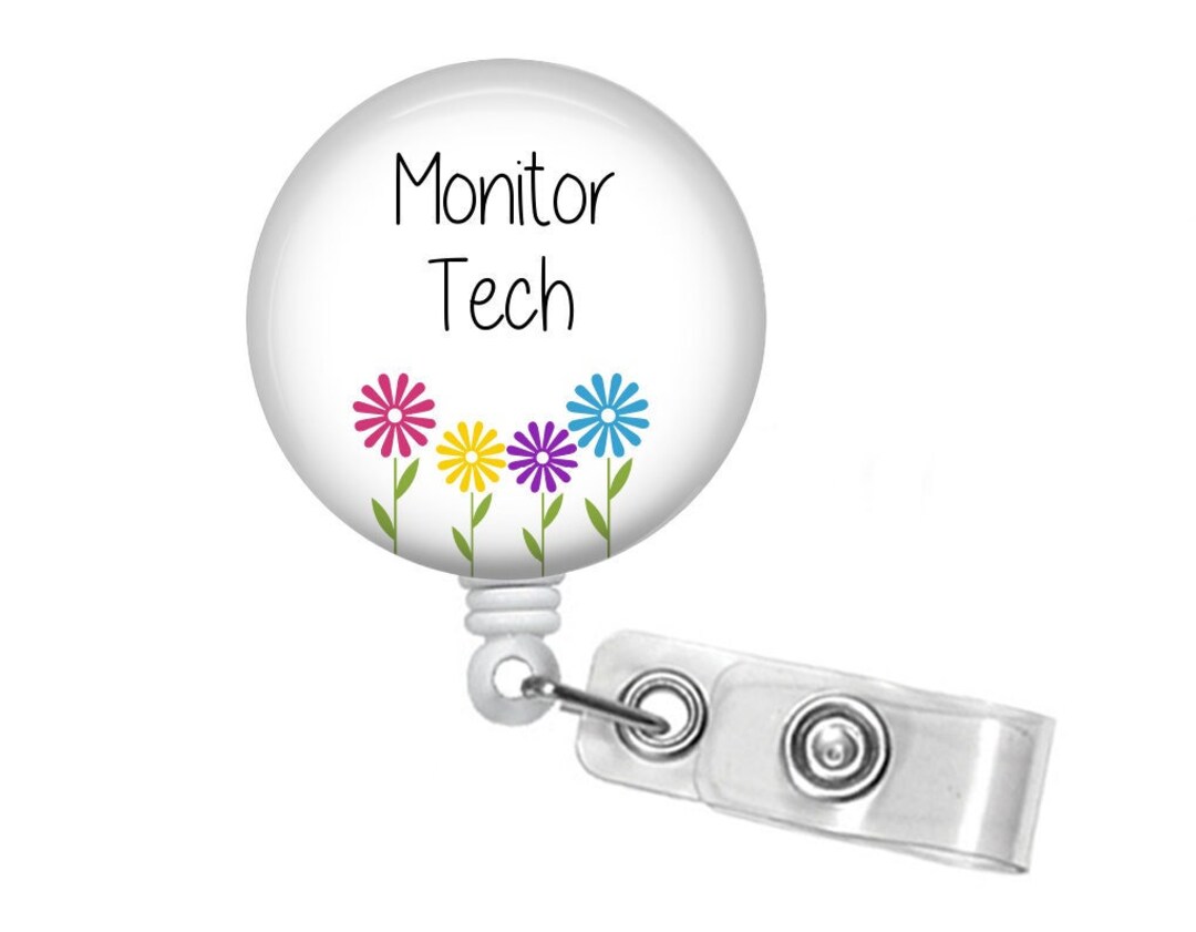 Computer Monitor Badge Monitor Tech Badge Reel - Monitor Tech Badge Holder - Monitor Tech ...