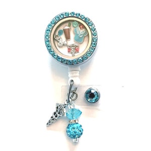 Locket ID Badge Reel Holder, RN badge reel, Nurse badge reel holder