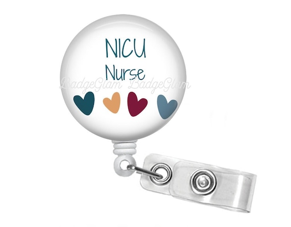 Nicu Nurse Badge Reel - Nicu Badge Reel - 1.5 Retractable Badge Reel - Lanyard -Carabiner - Nicu Nurse Gift - Neonatal Nurse Badge Reel