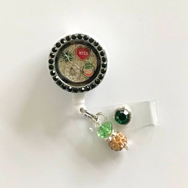 Irish Bling Badge reel Patricks Day ID Badge Reel Holder St Badge reel
