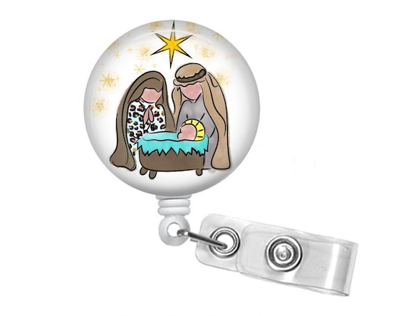 Nativity Badge Reel - Christmas Badge Reel - Holiday Badge Reel - 1.5 inch  Retractable Badge Reel - Medical Worker Badge - Gift