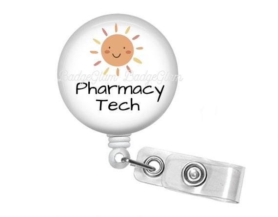 Pharmacy Tech Badge Reel Pharmacy Tech Badge Reel 1.5 Retractable Badge Reel  Lanyard carabiner Pharmacy Tech Gift 