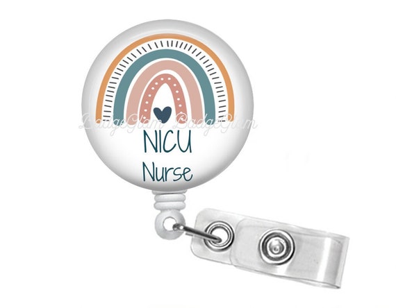 NICU Nurse Badge Reel - NICU Badge reel - 1.5 Retractable Badge Reel -  Lanyard -Carabiner - NICU Nurse Gift - Neonatal Nurse Badge Reel