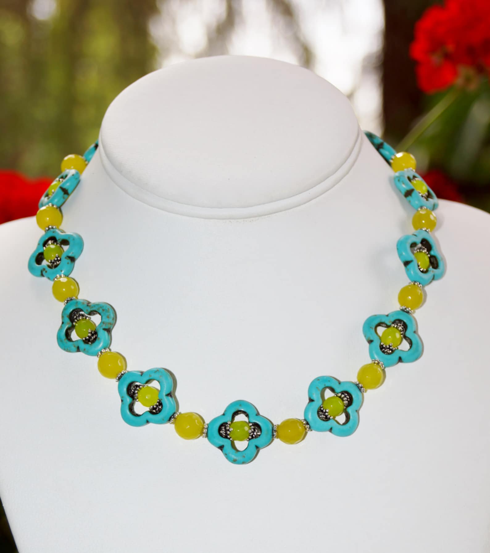 Turquoise and Peridot Sterling Silver Handmade Statement Etsy