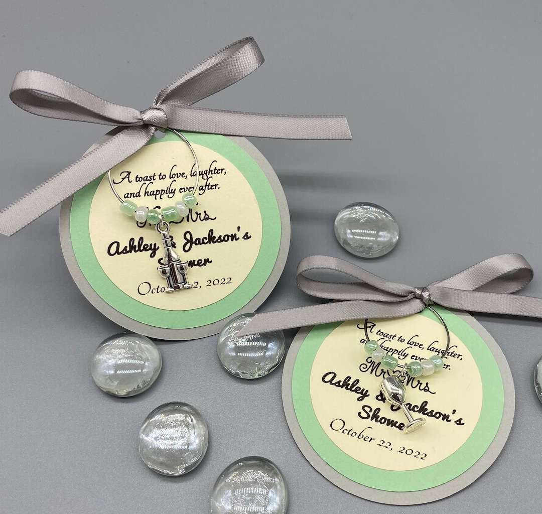 Bridal Shower Wine Charm Favor, Personalized, Wine Themed Favors