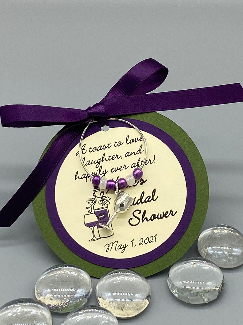 Vineyard Theme Wine Charm Favor Personalized Wine Themed Etsy