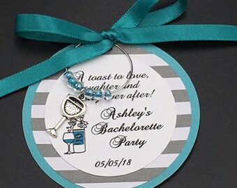 Vineyard Theme Wine Charm Favors, 10+ Personalized Favors, Bridal Shower Favor, Wedding Favor, Bachelorette, can be made for any event