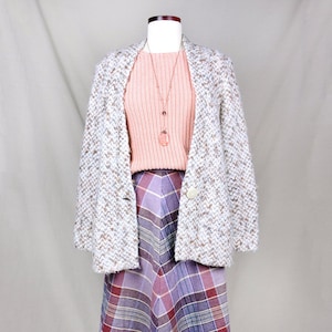1980s Slouchy Cardigan Size Medium - Large 80s Knit Cardigan Sweater 70s Slouchy Sweater