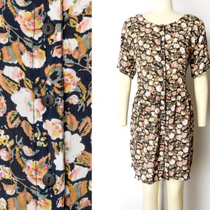 1980s Floral Romper Size Medium 80s Boho Romper Rayon Vintage Jumpsuit