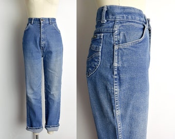 1980s Tapered Jeans Size Medium 80s Mid Wash Denim 29 Waist Jeans Vintage Faded Denim