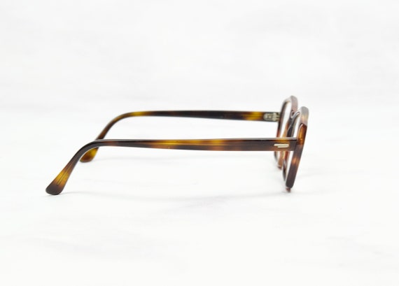 1970s Tortoise Shell Polygon Glasses Frames in Br… - image 7