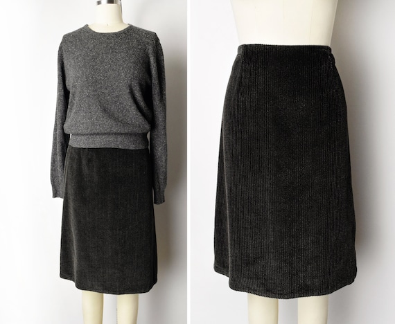 Black corduroy skirt 90s discount