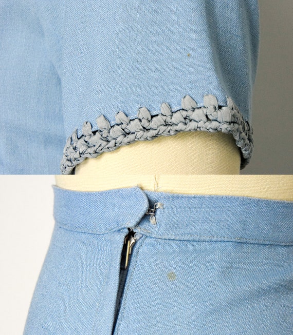 1940s Linen Dress Set Size XS 40s 40s Two Piece D… - image 10