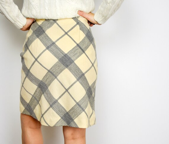1960s Plaid Skirt Size XS A Line Minimalist Skirt - image 7