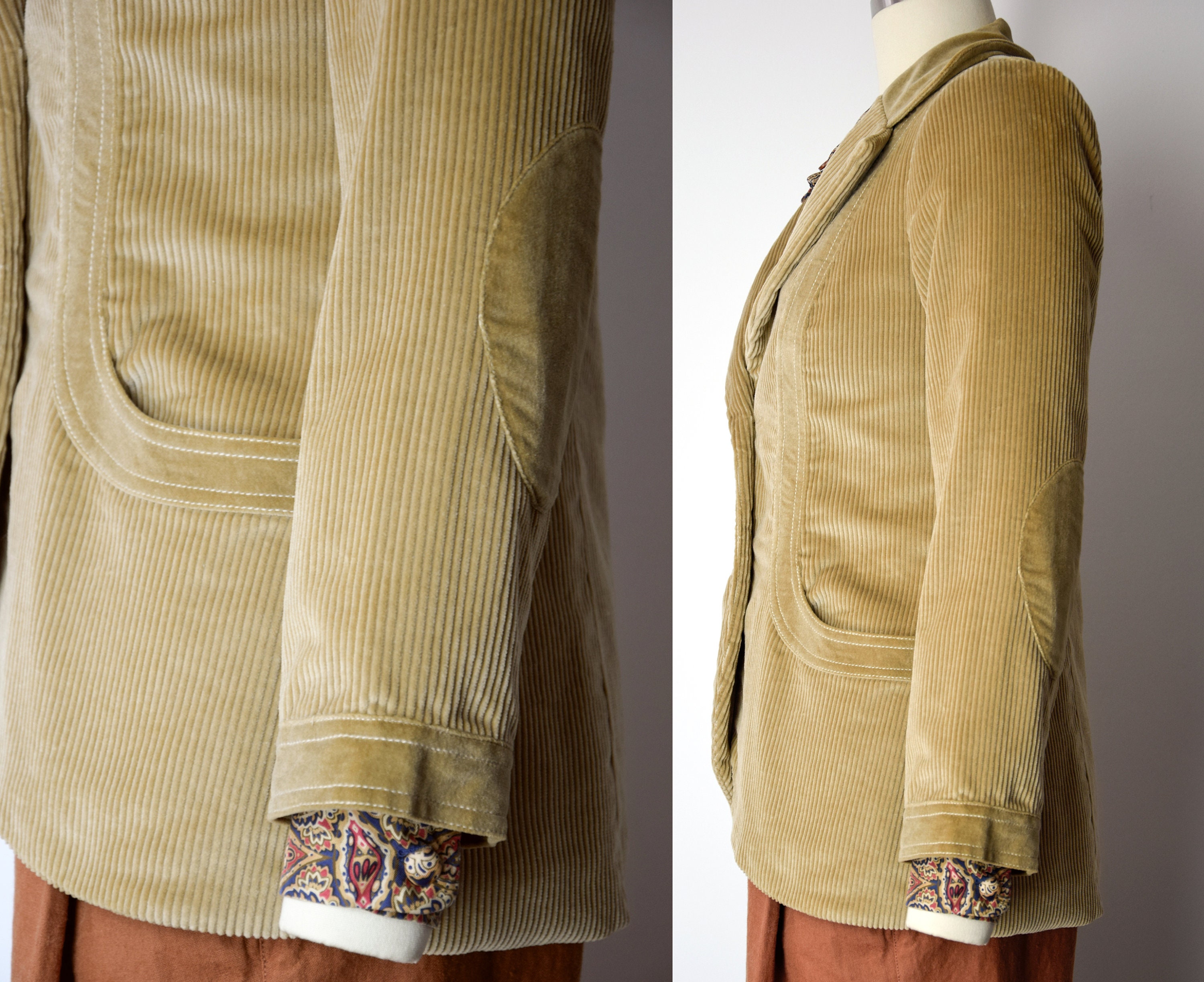 1970s Corduroy Jacket Size XS 70s Wide Wale Corduroy Blazer in | Etsy
