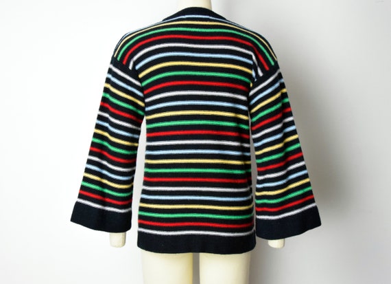1970s Rainbow Striped Sweater Size Small 70s Bell… - image 5