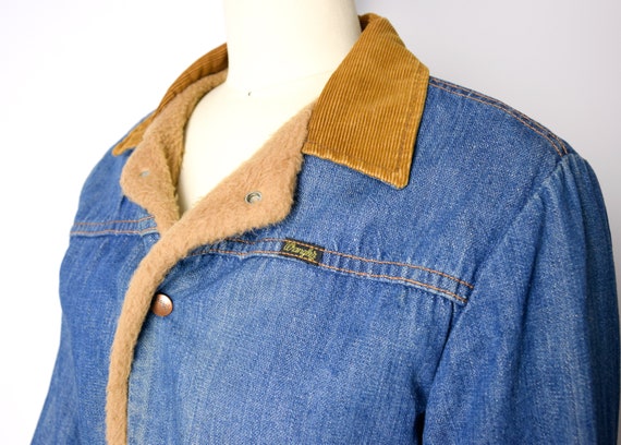 1970s Wrangler Denim Jacket Size Small 70s Faux F… - image 7