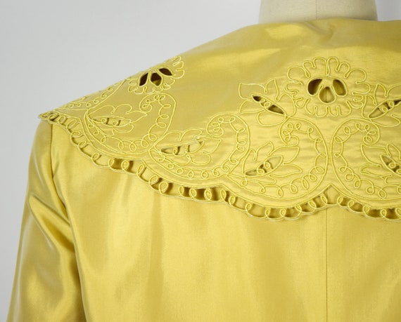 1980s Victor Costa Skirt Suit Size Medium Yellow … - image 6