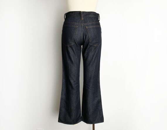 1970s Boot Cut Jeans Size XS 70s Dark Wash Vintag… - image 2