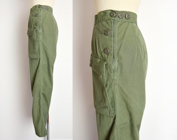 1960s OG 107 Army Trousers Size XS - XXS 20" - 25… - image 4