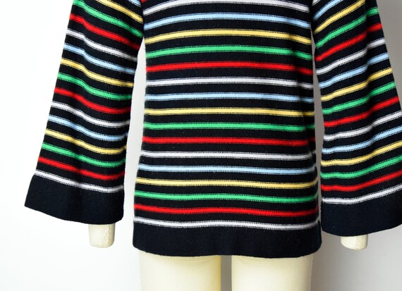 1970s Rainbow Striped Sweater Size Small 70s Bell… - image 8