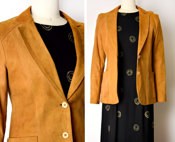 1970s Buttery Suede Jacket Size XS 70s Honey Brown