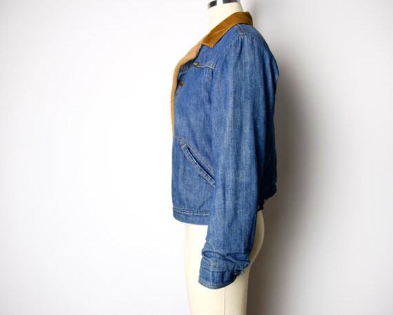 1970s Wrangler Denim Jacket Size Small 70s Faux F… - image 4