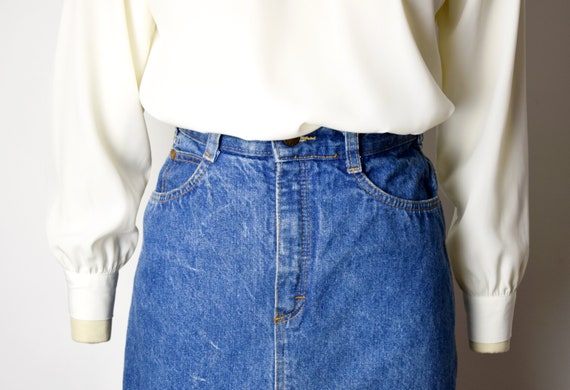 1980s Denim Skirt Size XS - Small 80s Jean Skirt … - image 8