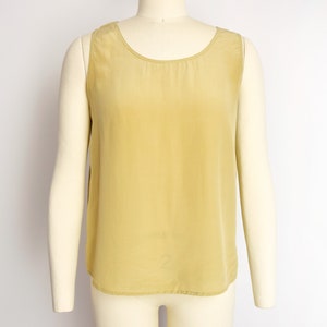 1990s Silk Tank Size XS - Small 90s Silk Top Minimalist Silk Tank Vintage Sleeveless Top Silk Tank Top