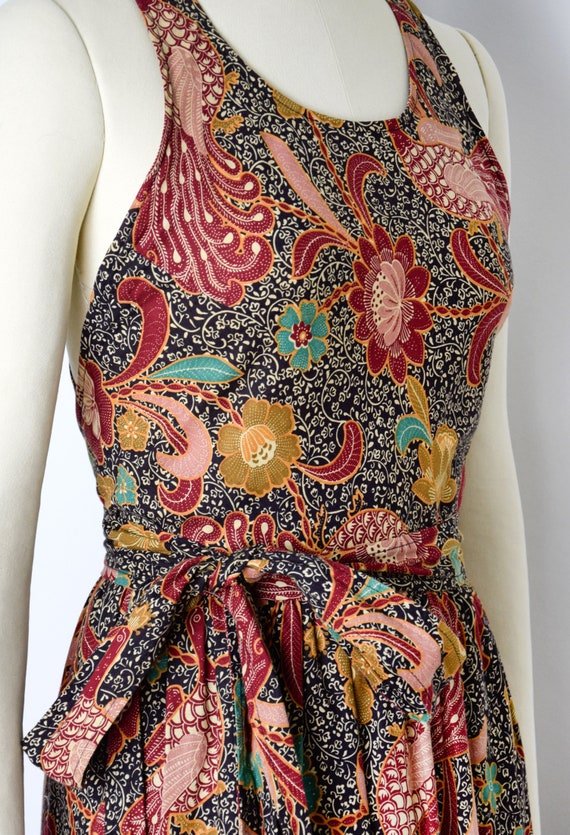 1970s Jonathan Logan Maxi Size XS 70s Cotton Wrap Dre - Gem